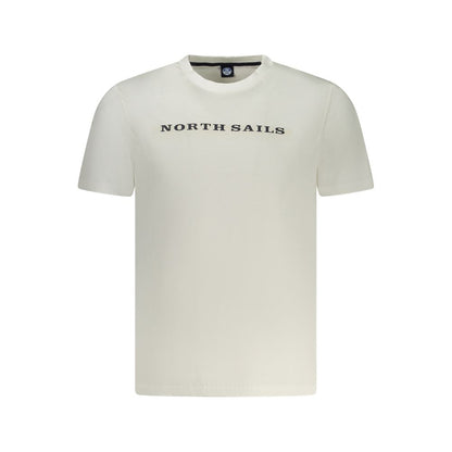 North Sails White Cotton Men T-Shirt with logo and crew neck design