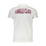 Cavalli Class White Cotton Men Polo Shirt