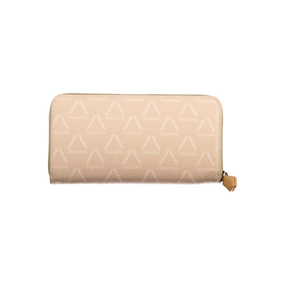 Mario Valentino Beige Polyethylene Wallet with 3 compartments, coin purse, contrast details, zip and automatic closure, recycled material.