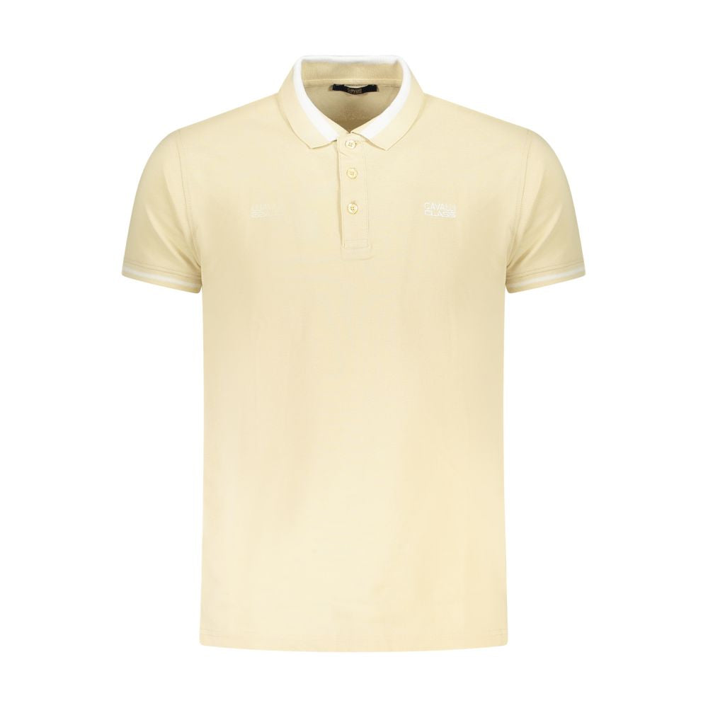 Cavalli Class Beige Cotton Men Polo Shirt CA-36641-M