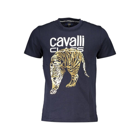 Cavalli Class Blue Cotton Men T-Shirt