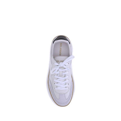 Top view of Axel Arigato White Calf Leather Bos Taurus Low Top Sneakers showing lace-up design and sleek silhouette.