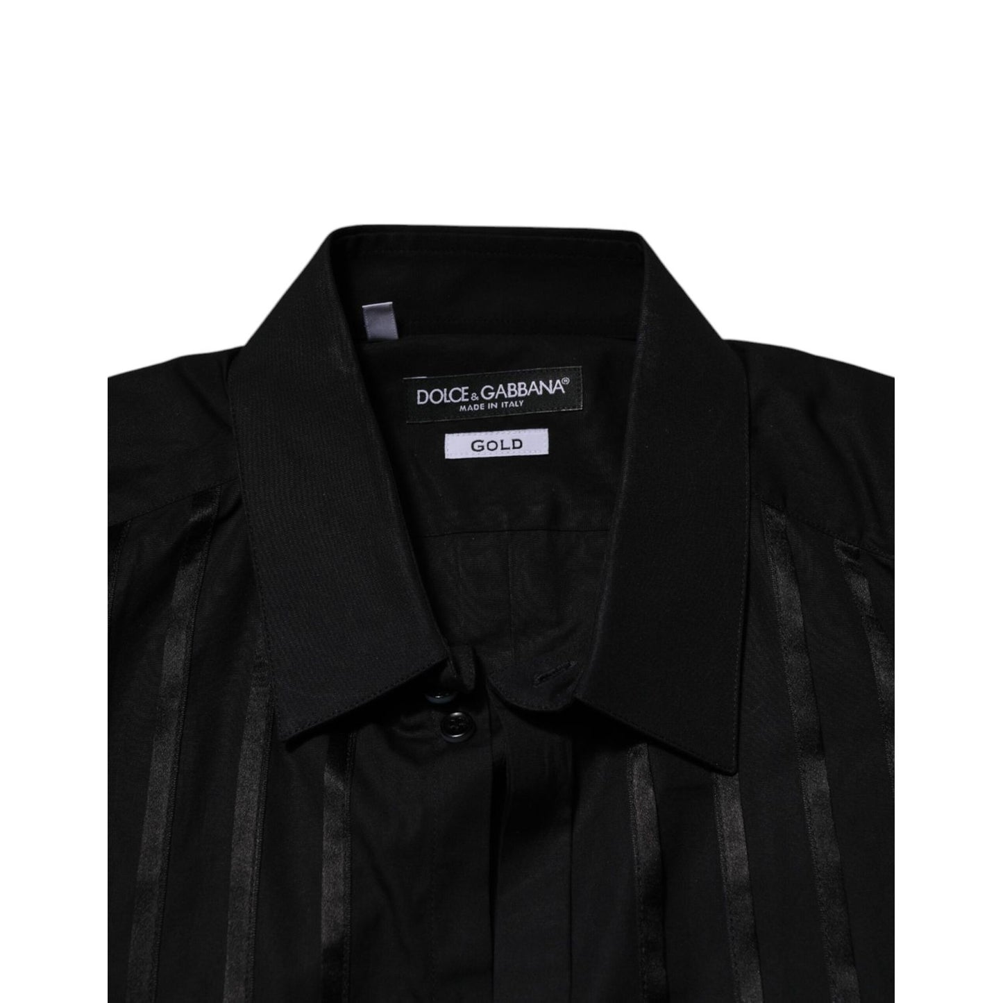 Dolce & Gabbana Black GOLD Long Sleeves Men Formal Dress Shirt