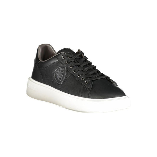 Blauer Black Leather Men Sneaker