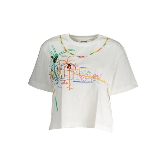 Desigual White Cotton Women Top DE-19493-XL