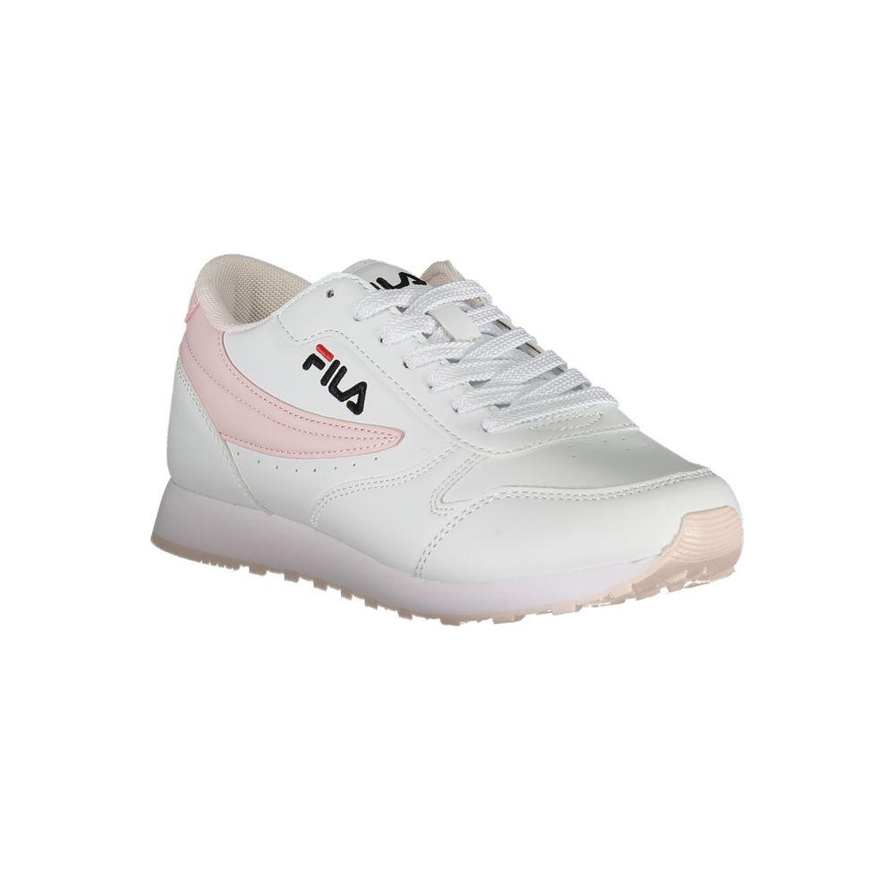 Fila White Synthetic Women Sneaker with pink accents and iconic logo
