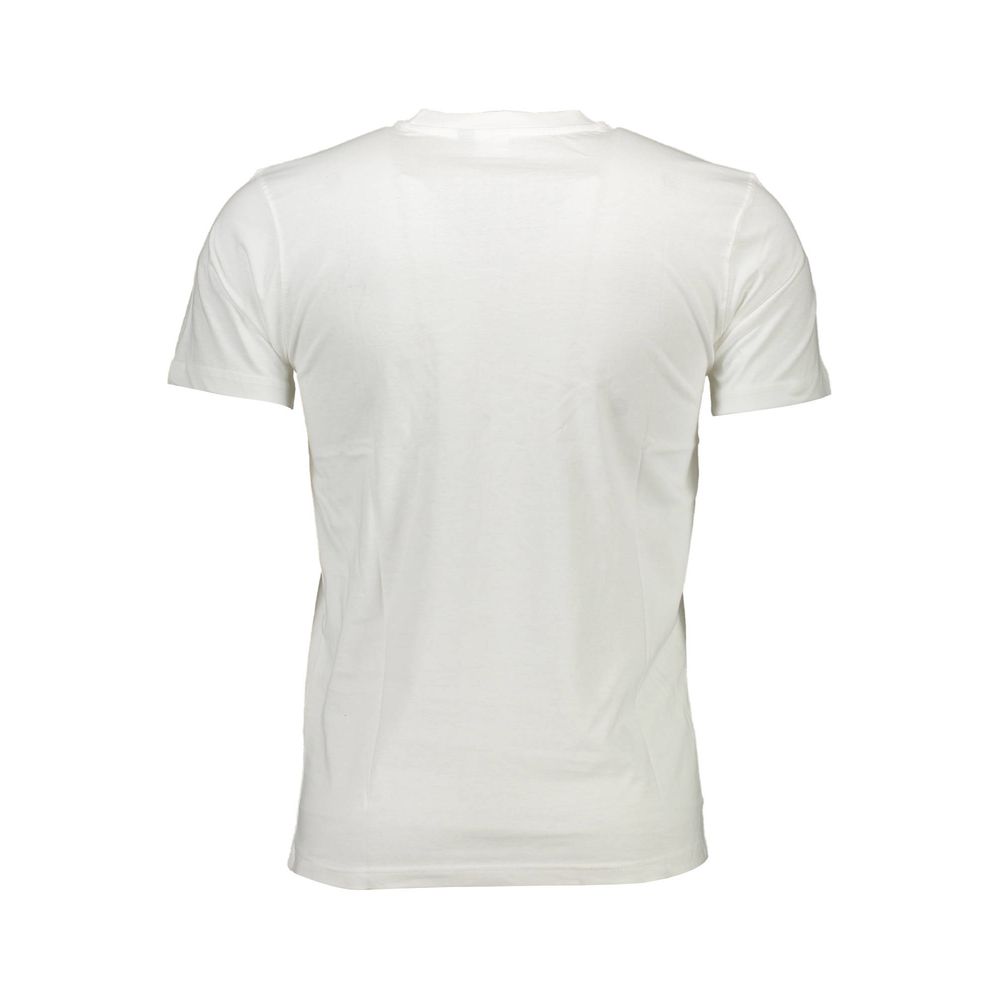 Back view of Sergio Tacchini White Cotton Men T-Shirt showcasing design and quality material.
