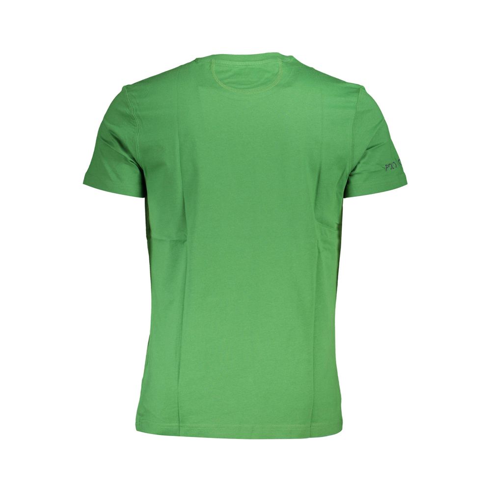 Back view of La Martina Green Cotton Men T-Shirt