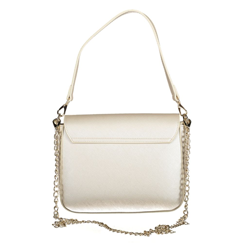 Mario Valentino Gray Polyethylene Handbag with removable shoulder handle and chain strap.