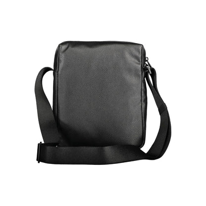 Calvin Klein Black Polyester Men Shoulder Bag with adjustable strap, crafted for sustainable luxury and minimalist elegance.