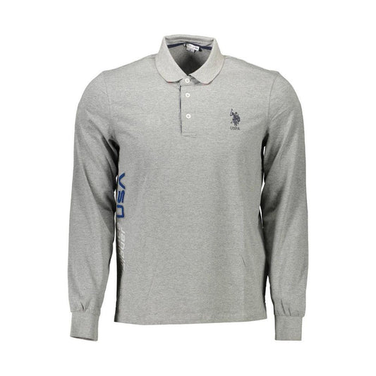 U.S. POLO ASSN. Gray Cotton Men Polo Shirt