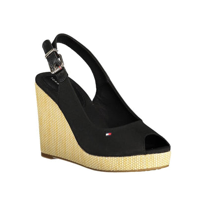 Tommy Hilfiger Black Cotton Sandal