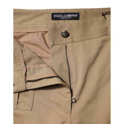 Dolce & Gabbana Brown Cotton Cargo Tapered Pants