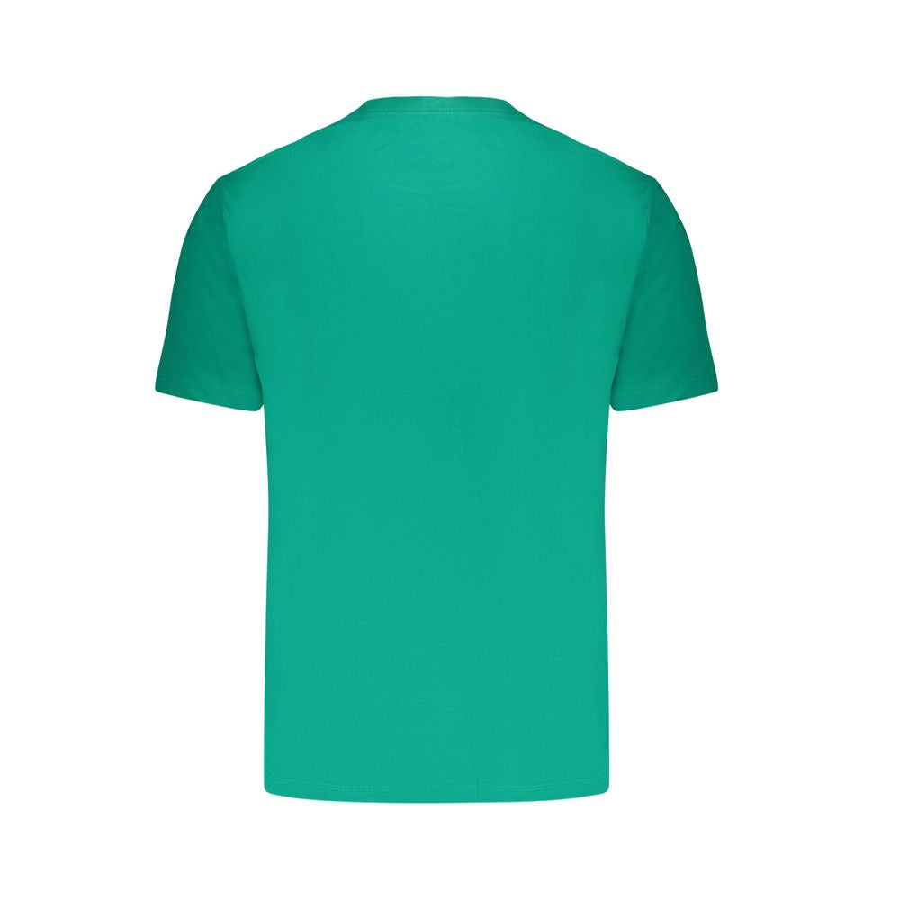 Pepe Jeans Green Cotton T-Shirt with short sleeves, regular fit, crew neck, featuring logo print, 100% sustainable cotton.