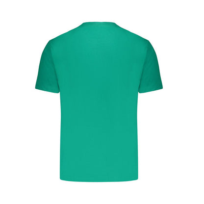 Pepe Jeans Green Cotton T-Shirt with short sleeves, regular fit, crew neck, featuring logo print, 100% sustainable cotton.