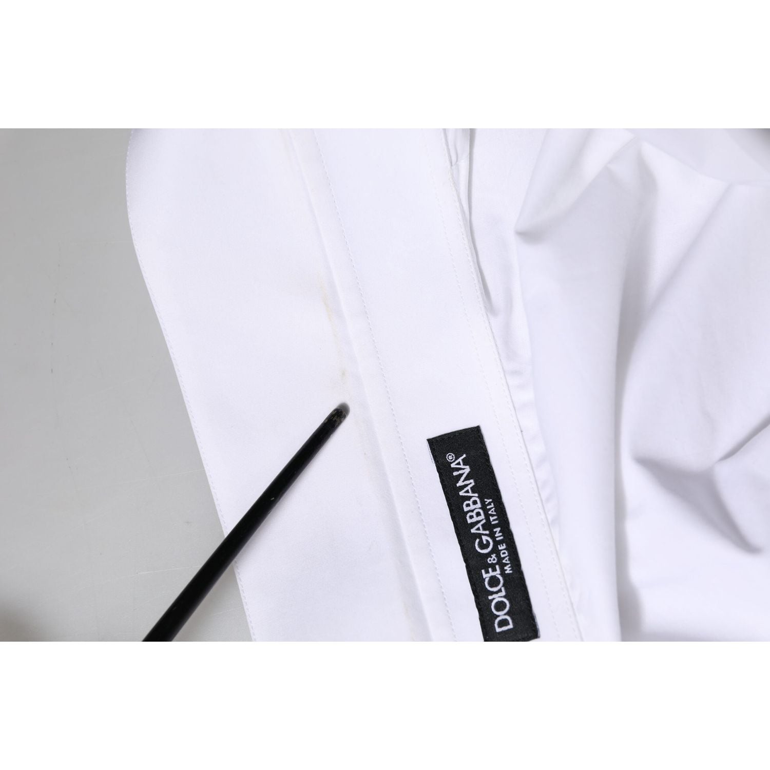 Dolce & Gabbana White Cotton Collared Shirt Long Sleeve Top