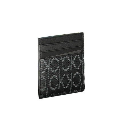 Calvin Klein Black Polyethylene Mens Wallet, sleek card holder with iconic logo, modern and sophisticated design.