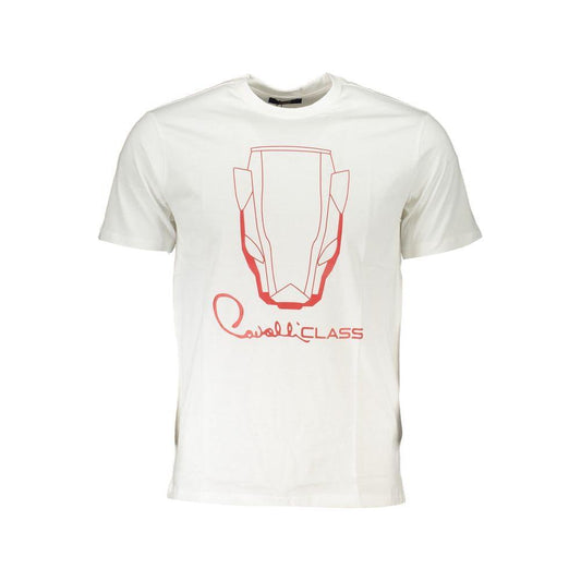 Cavalli Class White Cotton T-Shirt