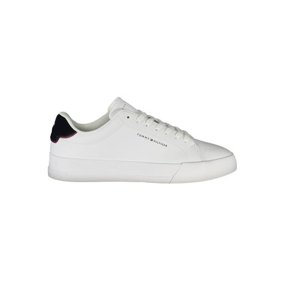 Tommy Hilfiger White Polyethylene Men Sneaker with blue accents, premium materials for comfort and style