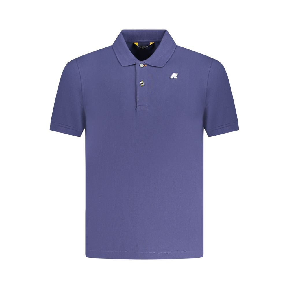 K-WAY Blue Cotton Polo Shirt with short sleeves and 2 buttons, featuring logo application.