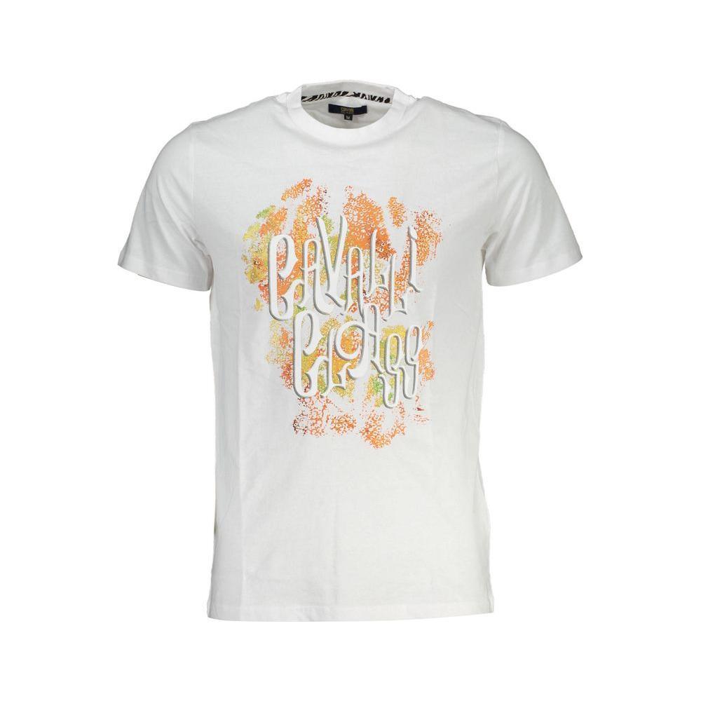 Cavalli Class White Cotton Men T-Shirt