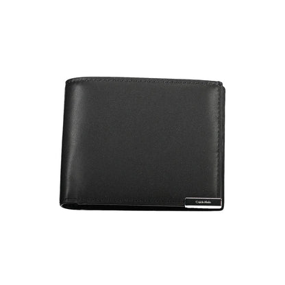 Calvin Klein Black Polyethylene Men Wallet with RFID blocking, dual compartments, and coin purse for style and security.