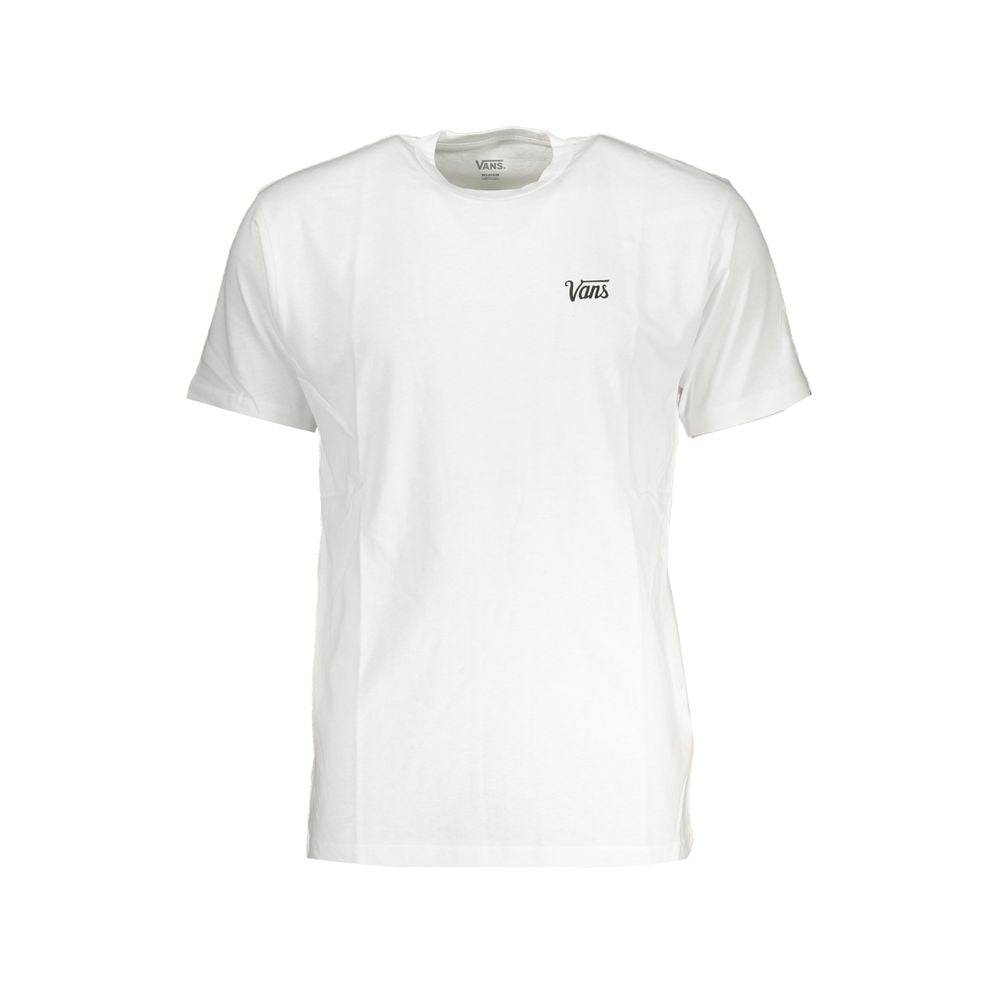 Vans White Cotton Men T-Shirt with logo, pure cotton, skateboarding style, casual wear.
