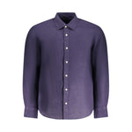 North Sails Blue Linen Men Shirt NO-38636-S