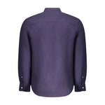 North Sails Blue Linen Men Shirt NO-38636-S