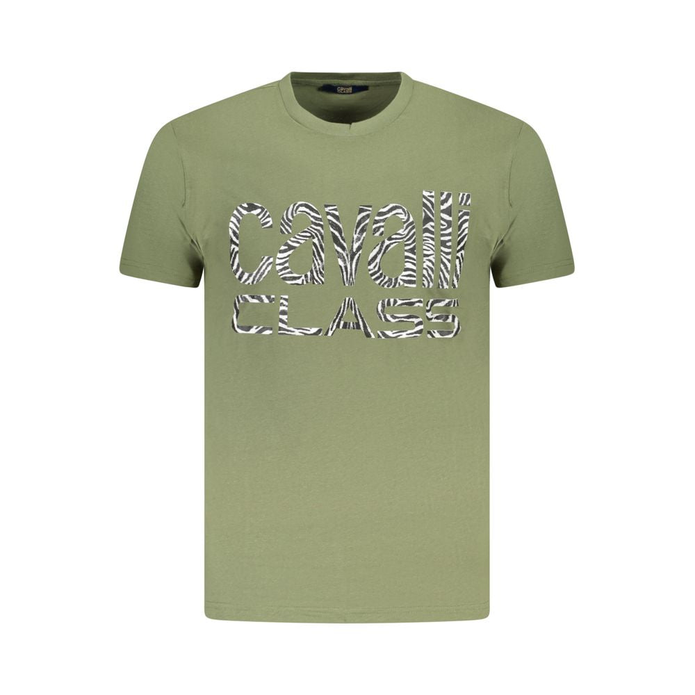 Cavalli Class Green Cotton T-Shirt