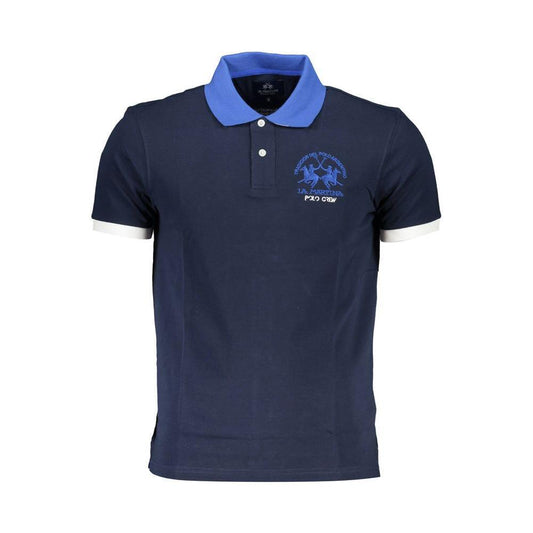 La Martina Blue Cotton Mens Polo Shirt