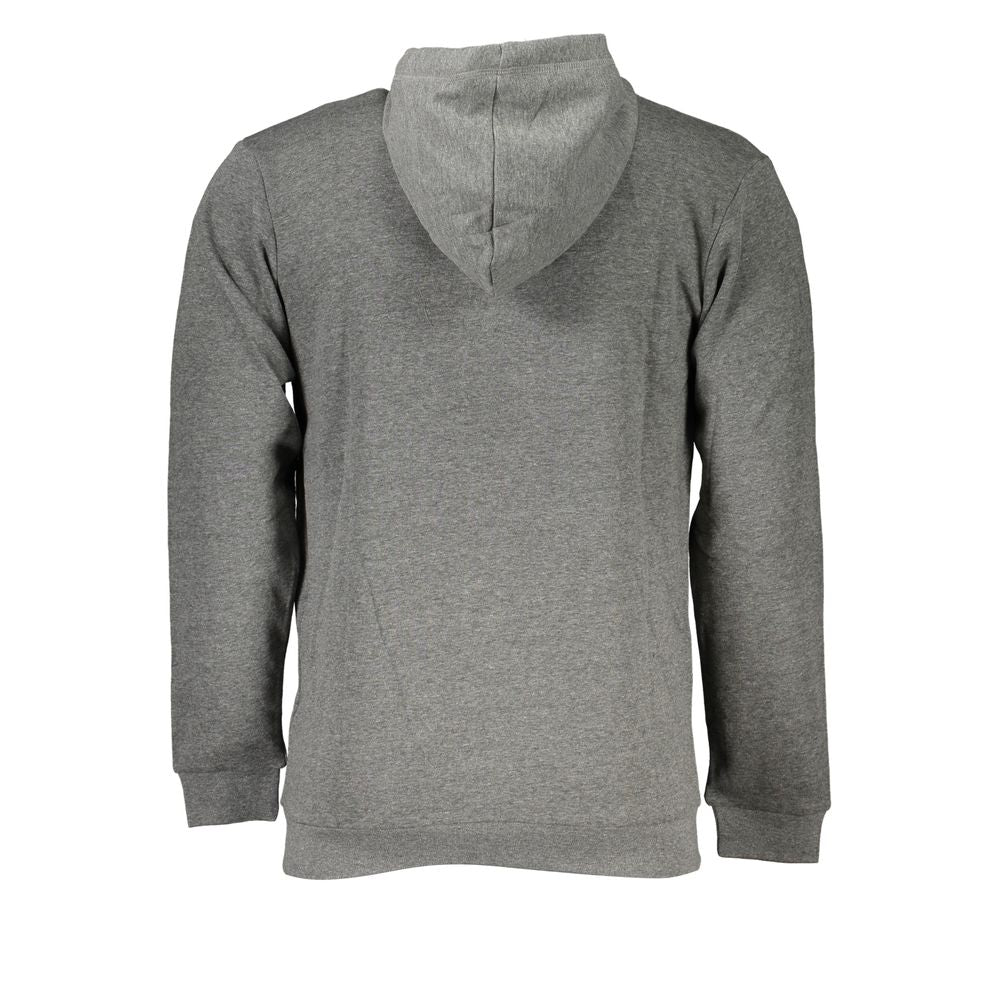 Back view of the Sergio Tacchini Gray Cotton Men's Hooded Sweater showcasing its design and craftsmanship.