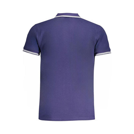Cavalli Class Blue Cotton Polo Shirt