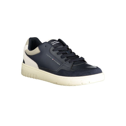Tommy Hilfiger Blue Polyethylene Men Sneaker with bold branding and contrast tones, showcasing iconic street style and comfort.