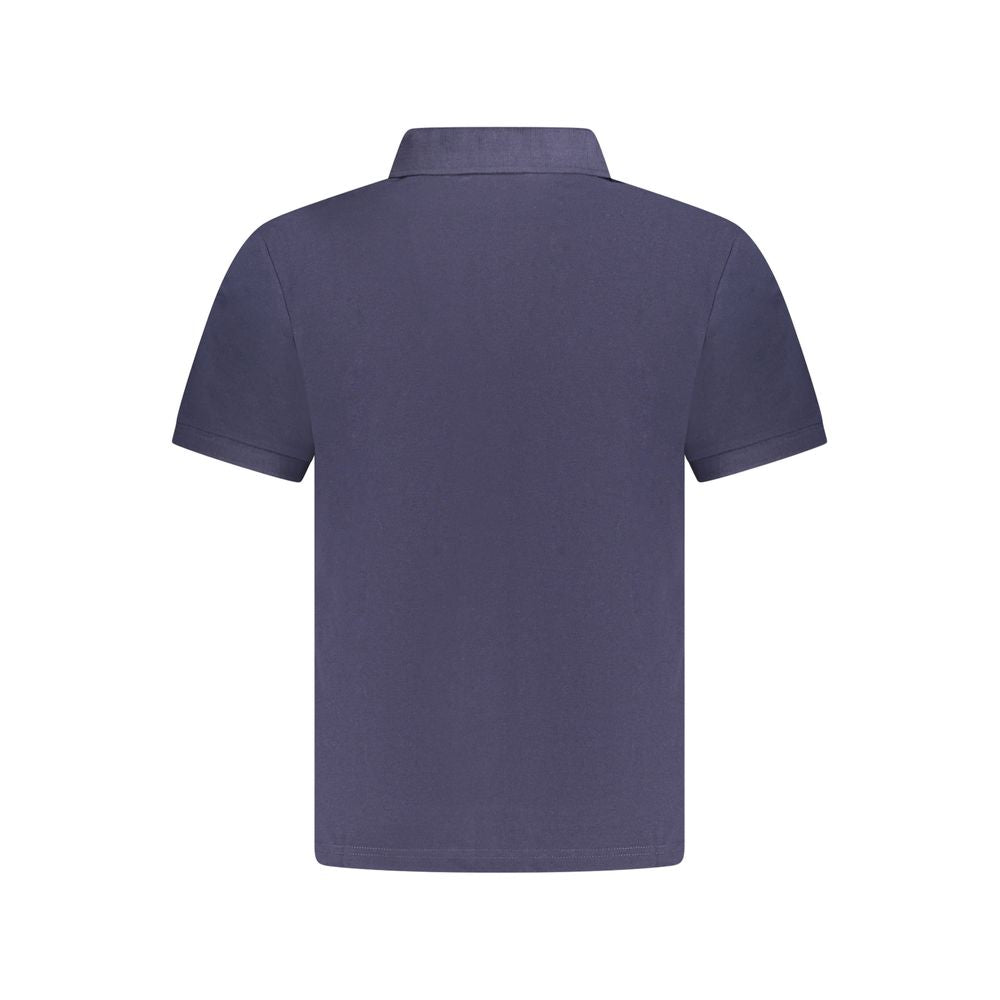 North Sails Blue Cotton Men Polo Shirt back view showcasing premium craftsmanship and sleek style.