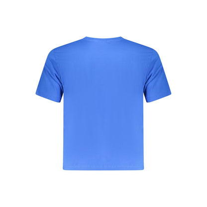 Back view of North Sails Blue Cotton Men T-Shirt with short sleeves and crew neck design.