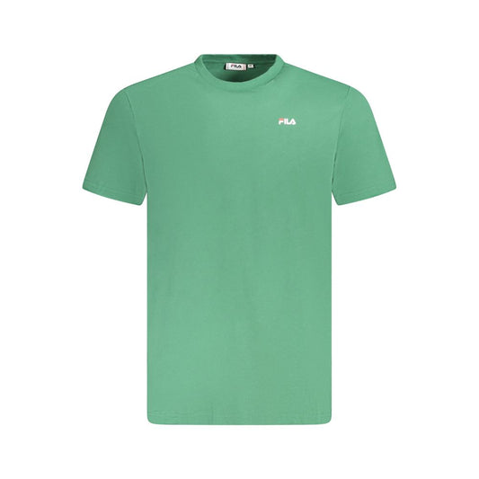 Fila Green Cotton Men T-Shirt with iconic logo on front, organic fabric