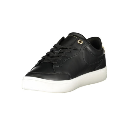 Tommy Hilfiger Black Leather Women Sneaker