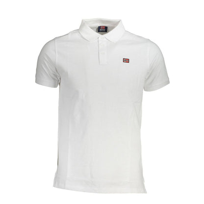 Norway 1963 White Cotton Men Polo Shirt with short sleeves and subtle logo, perfect for casual elegance and comfort.