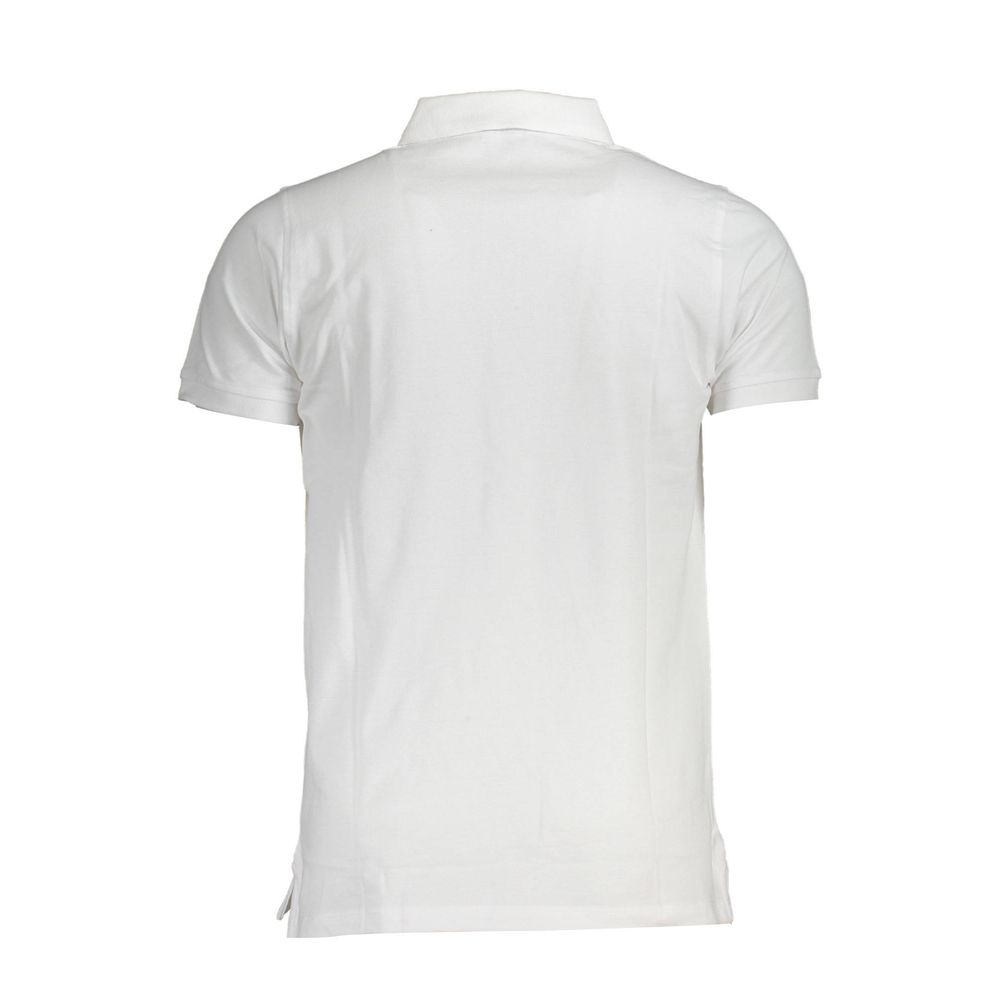Back view of Norway 1963 White Cotton Men Polo Shirt showcasing quality fabric and classic design.