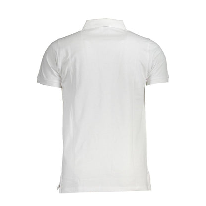 Back view of Norway 1963 White Cotton Men Polo Shirt showcasing quality fabric and classic design.