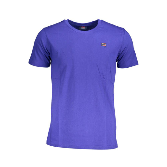 Norway 1963 Blue Cotton Men T-Shirt with crew neck and logo, made of breathable cotton for stylish comfort. Ideal for fashion enthusiasts.
