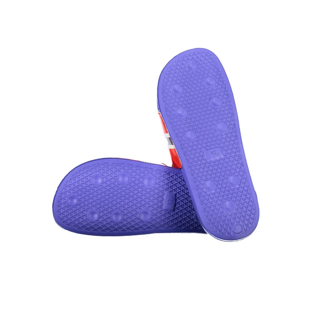 Norway 1963 Blue Plastic Men Sandal featuring striking blue soles and contemporary design for modern style and comfort.