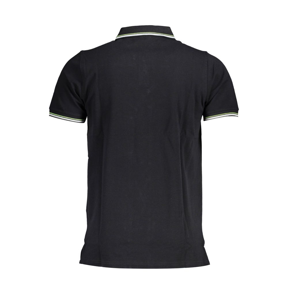 Back view of Norway 1963 Black Cotton Men Polo Shirt showcasing contrasting details.