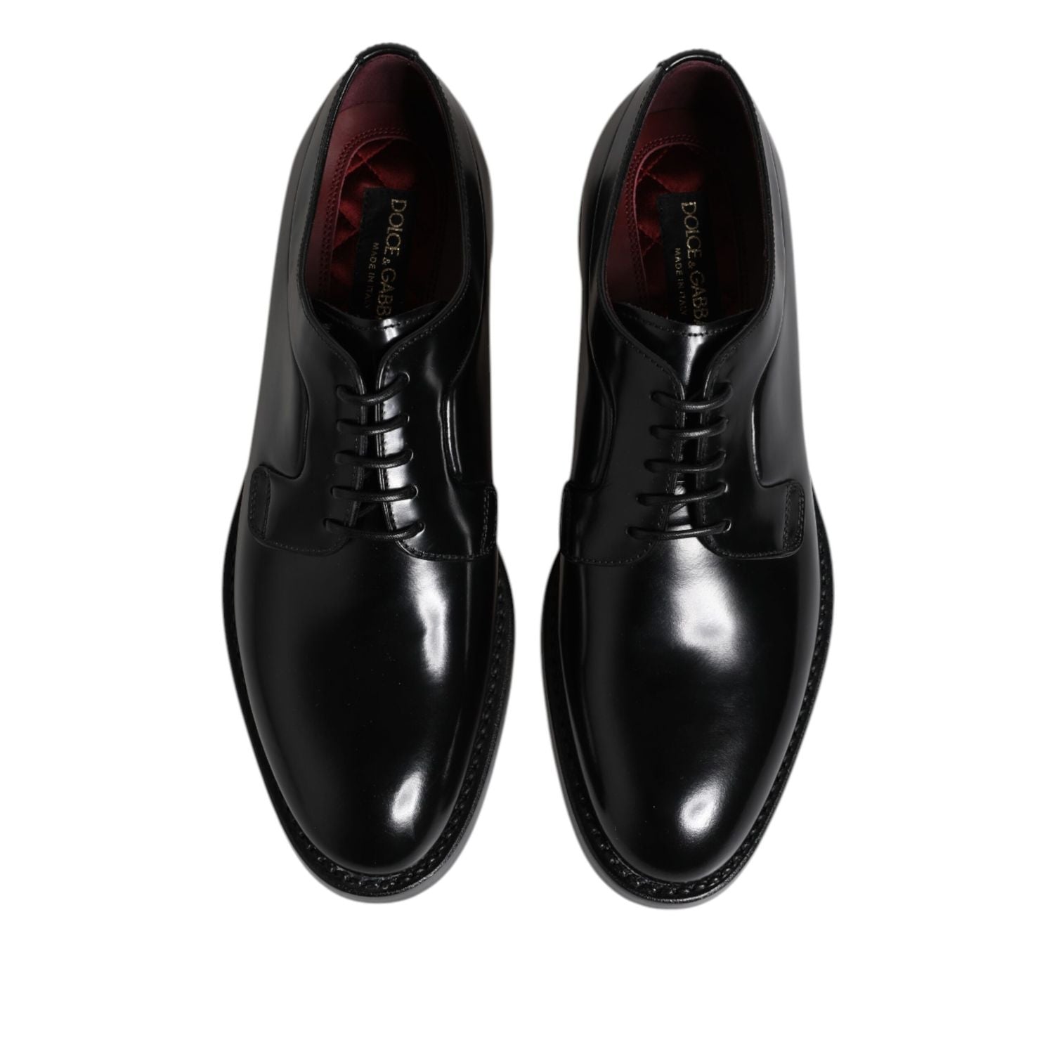 Dolce & Gabbana Black Leather Lace Up Derby Dress Formal Shoes
