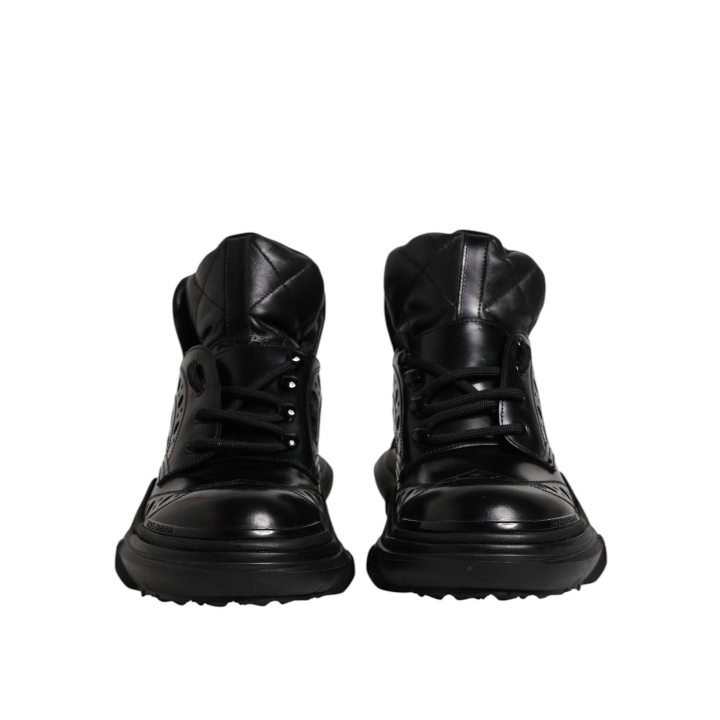 Dolce & Gabbana Black Leather Casual Mens Ankle Boots Shoes