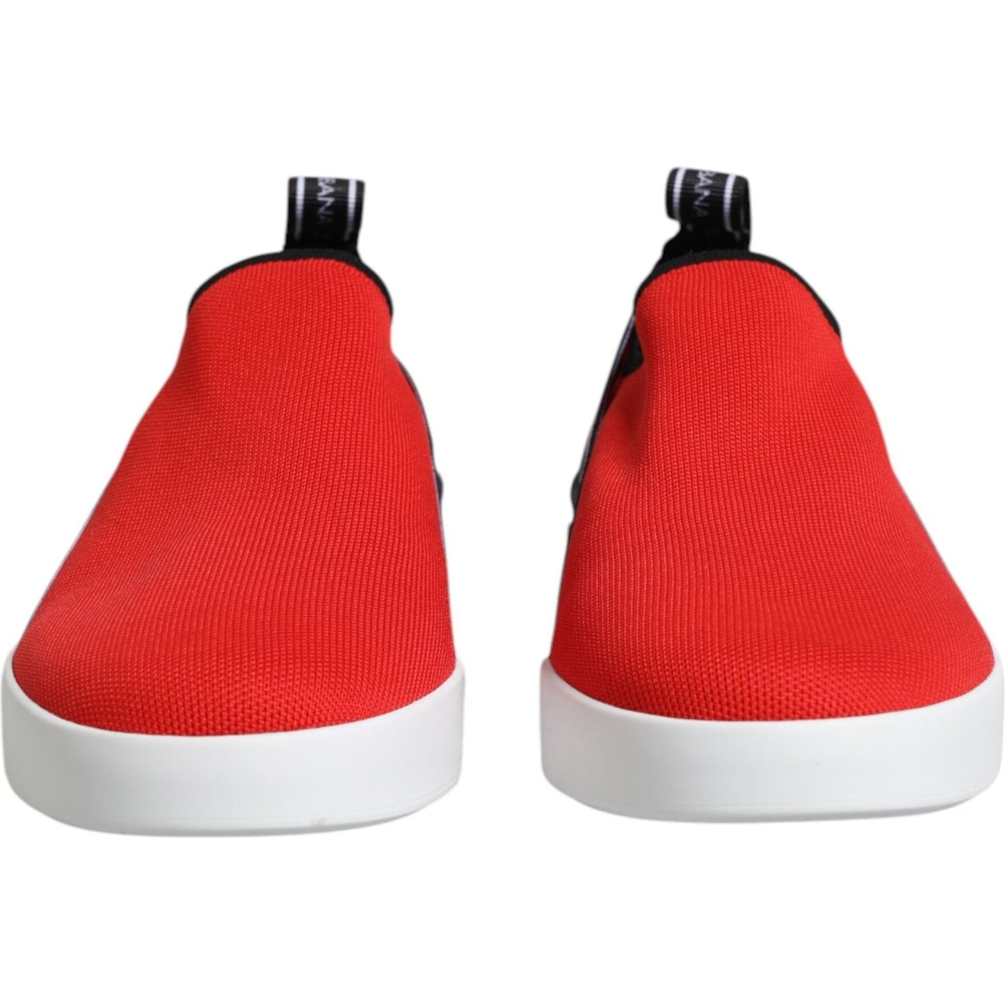 Dolce & Gabbana Red Logo Low Top Slip On Men Sneakers Shoes