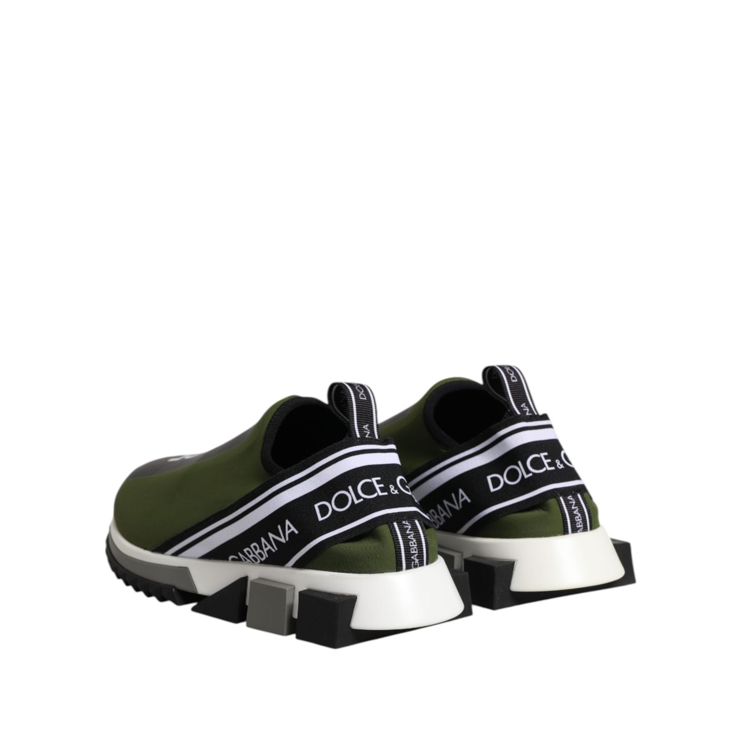 Dolce & Gabbana Green Black Slip On Sorrento Sneakers Shoes