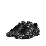 Dolce & Gabbana Black White Stars Low Top Men Sneakers Shoes
