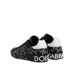 Dolce & Gabbana Black White Stars Low Top Men Sneakers Shoes